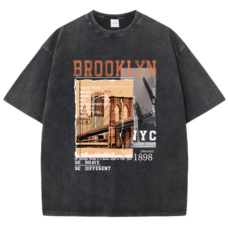 Street Fashion Nyc - Brooklyn 1898 Nyc farklı Tshirt kadınlar