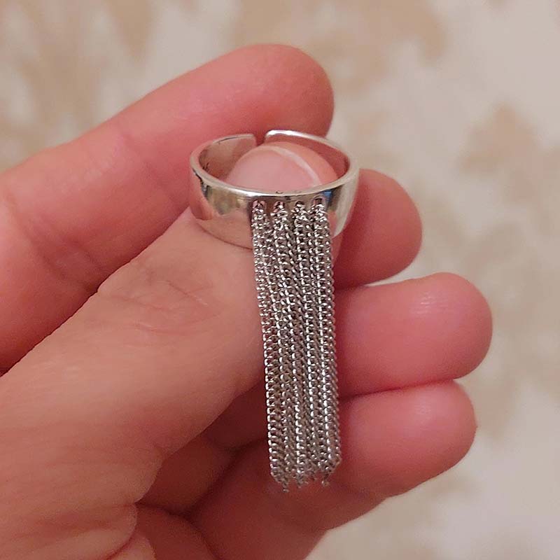 Street Fashion Rings - Punk geometrik gümüş renk zincir yüzükler