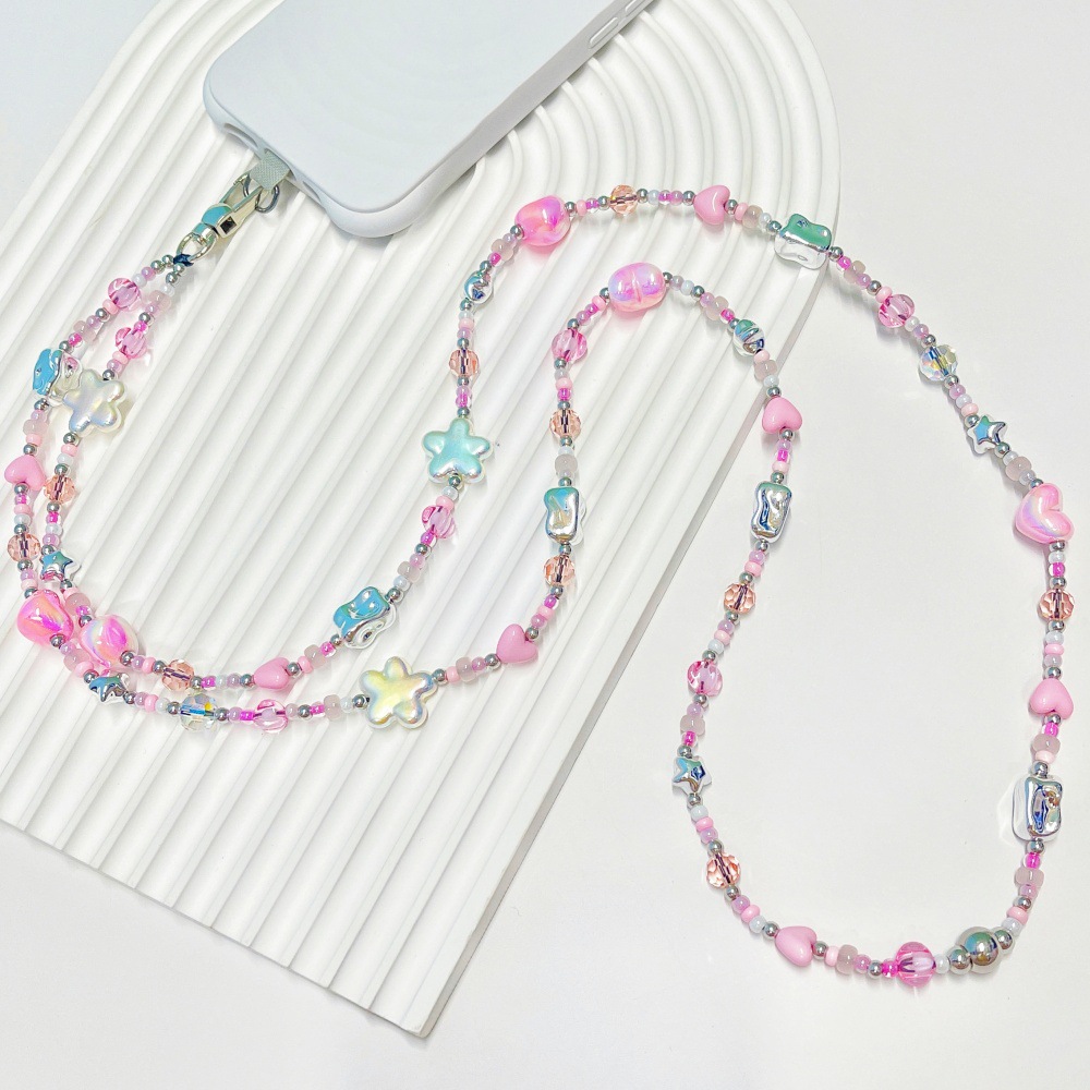 Street Fashion Necklace - HERLOOK Pastel Y2K Kalp Yıldız Boncuklu