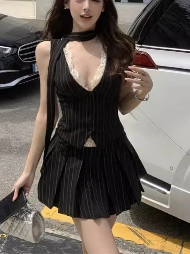Street Fashion Necklace - Seksi Dantel Retro 2 Parça Set