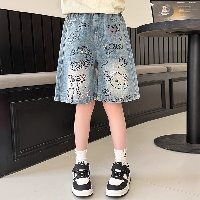 Street Fashion Jeans - Yeni Yaz Kızlar Kot Şort Karikatür