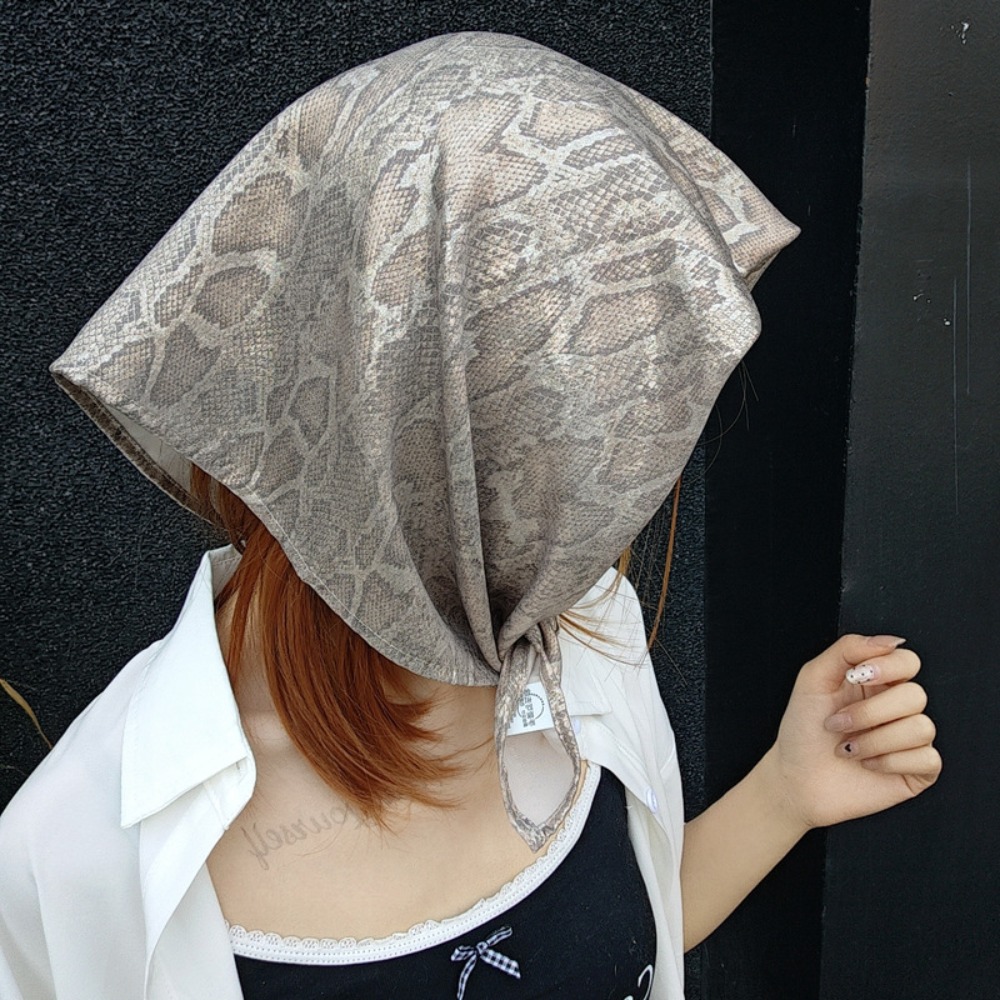 Street Fashion Art - Şapkalar Y2K Yılan Baskı Saç Eşarp
