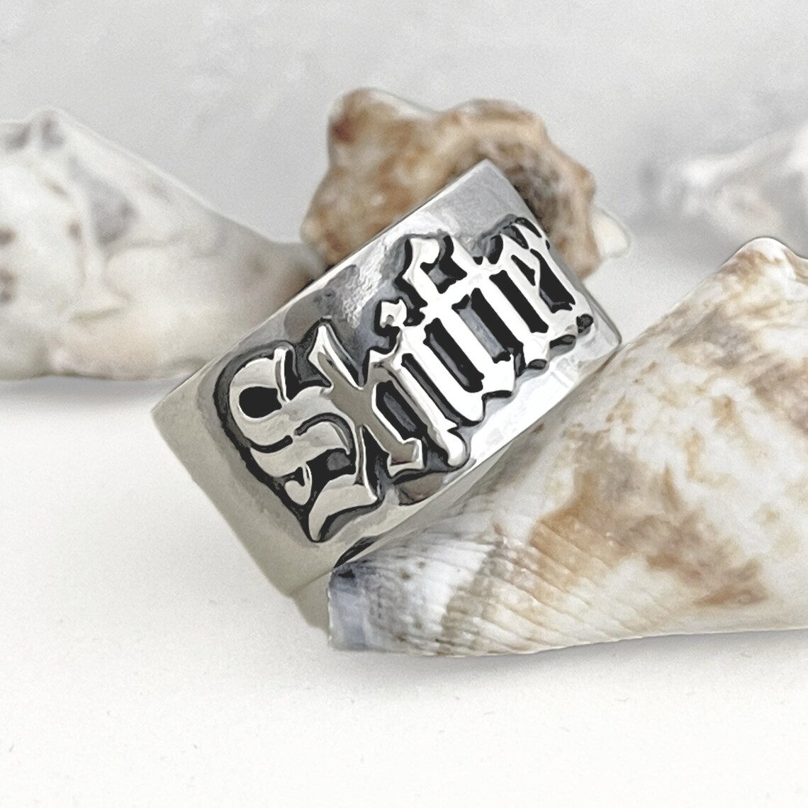 Street Fashion Rings - 12 MM erkek Gotik Yüzükler Kişiselleştirilmiş