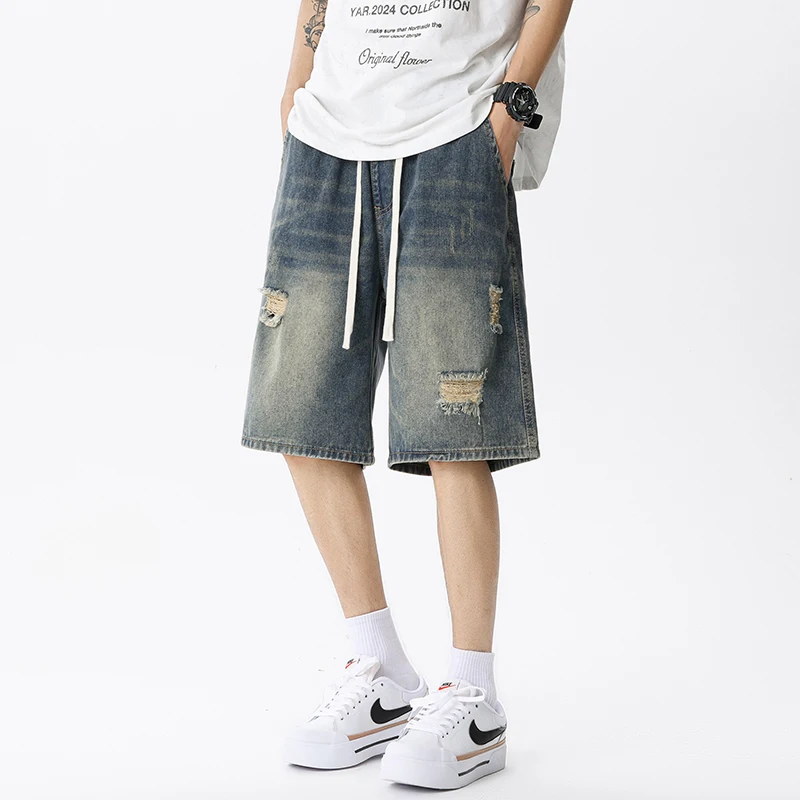Yaz ince Denim şort erkek Retr - Street Fashion Jeans incelemesi ve fiyatı
