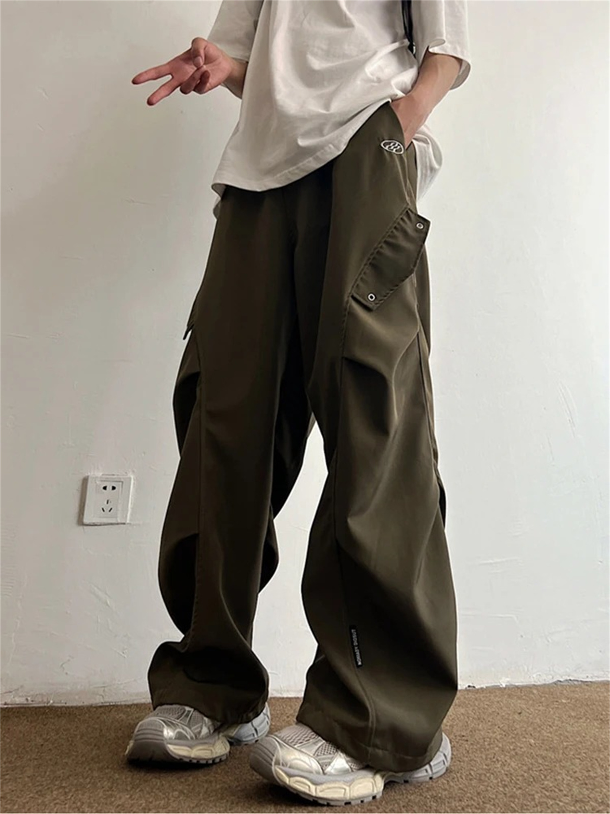 Siyah Karikatür Kargo Pantolon - Cargo Pant Wide incelemesi ve fiyatı