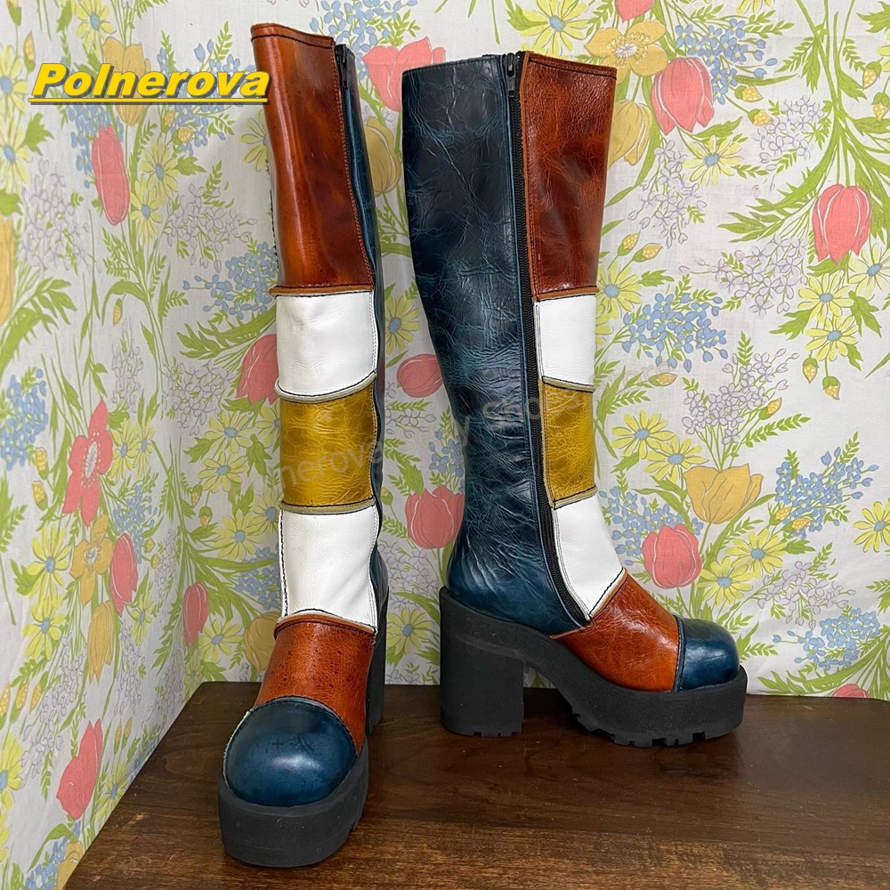 Kadın Retro Patchwork Deri Diz - Street Fashion Vintage incelemesi ve fiyatı
