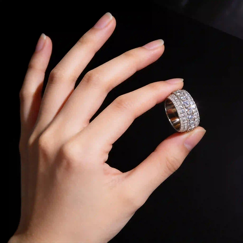 TUHE Unisex Buzlu Mozanit Erke - Street Fashion Rings incelemesi ve fiyatı
