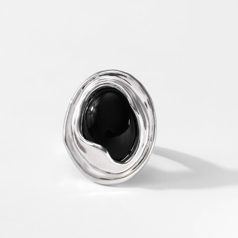VENTFILLE 925 ayar gümüş siyah - Street Fashion Rings incelemesi ve fiyatı