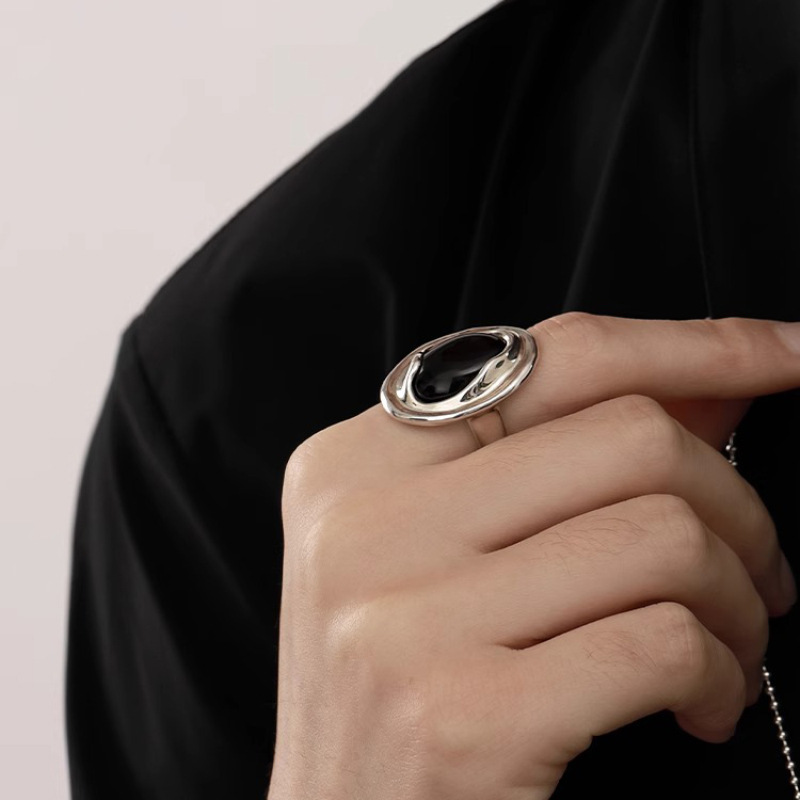 VENTFILLE 925 ayar gümüş siyah - Street Fashion Rings incelemesi ve fiyatı
