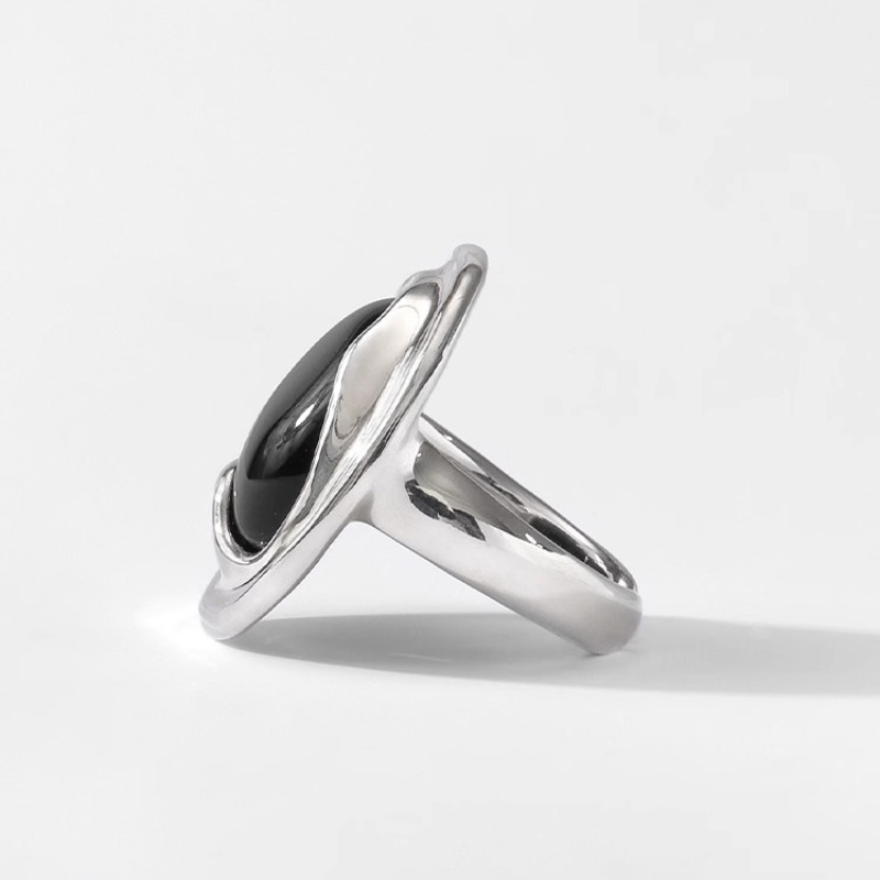 VENTFILLE 925 ayar gümüş siyah - Street Fashion Rings incelemesi ve fiyatı