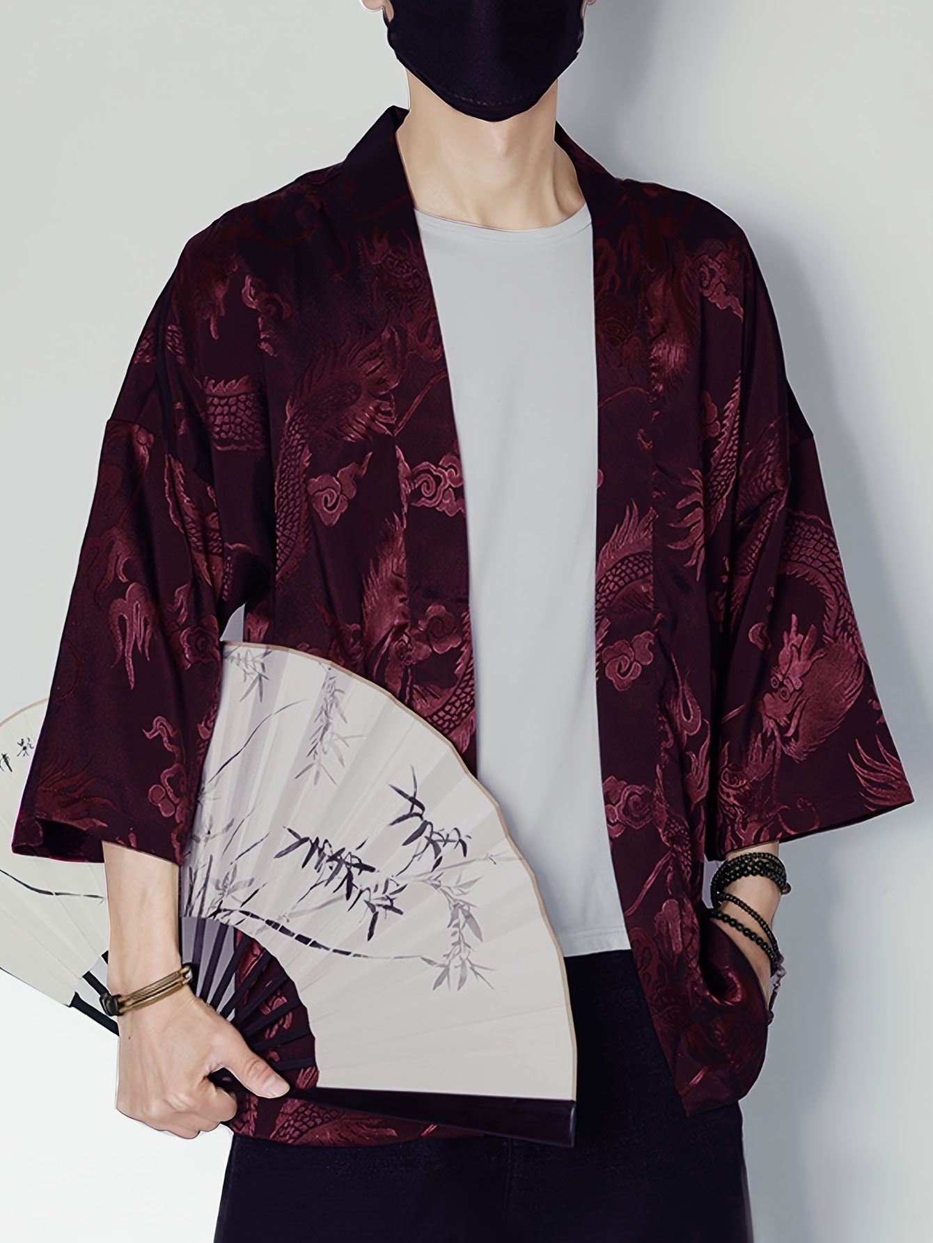 2026 Yaz Erkek Kimono 3D Baskı - Street Fashion Designer incelemesi ve fiyatı