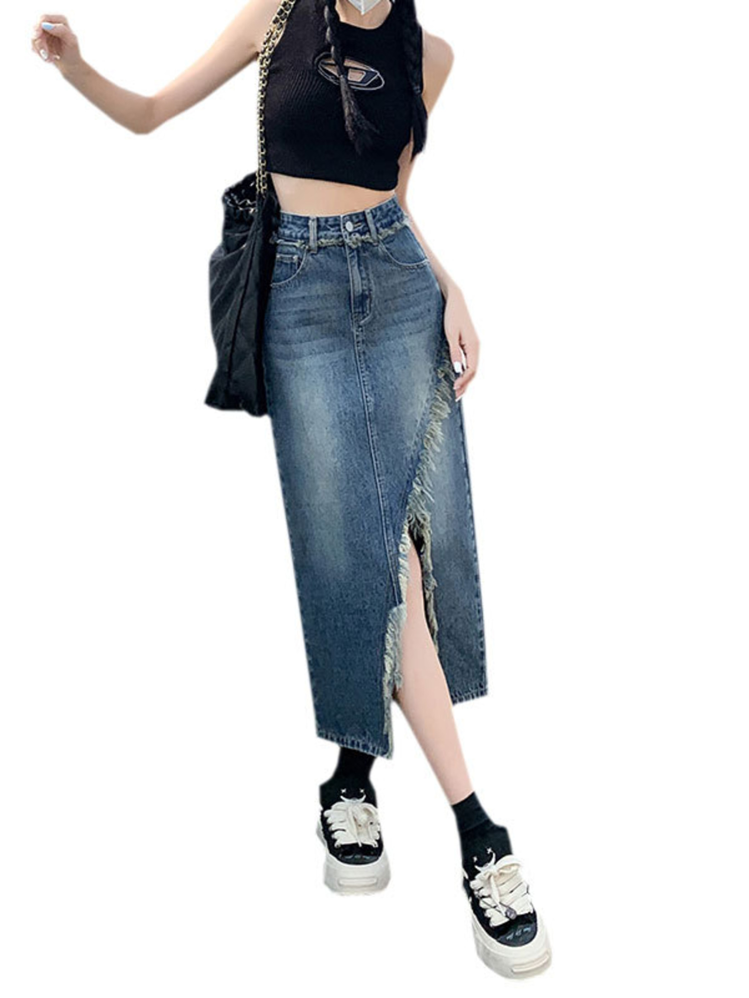 Kadın Yüksek Bel Kot Etek A-Li - Street Fashion Vintage incelemesi ve fiyatı