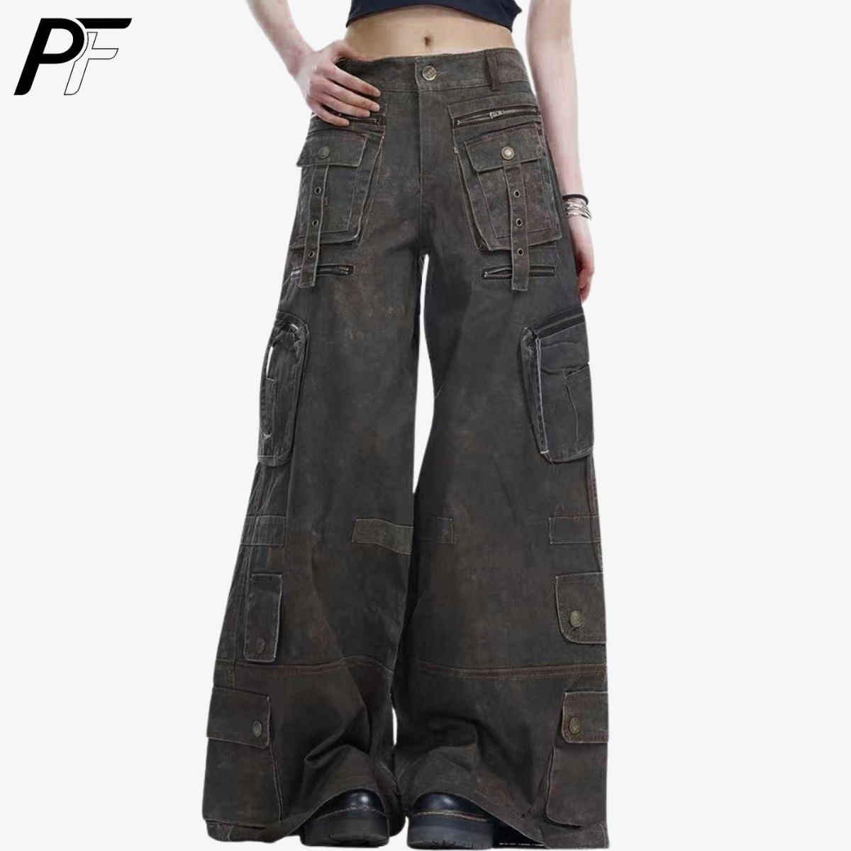 Grunge Techwear Geniş Paça Kar - Cargo Pant Wide incelemesi ve fiyatı