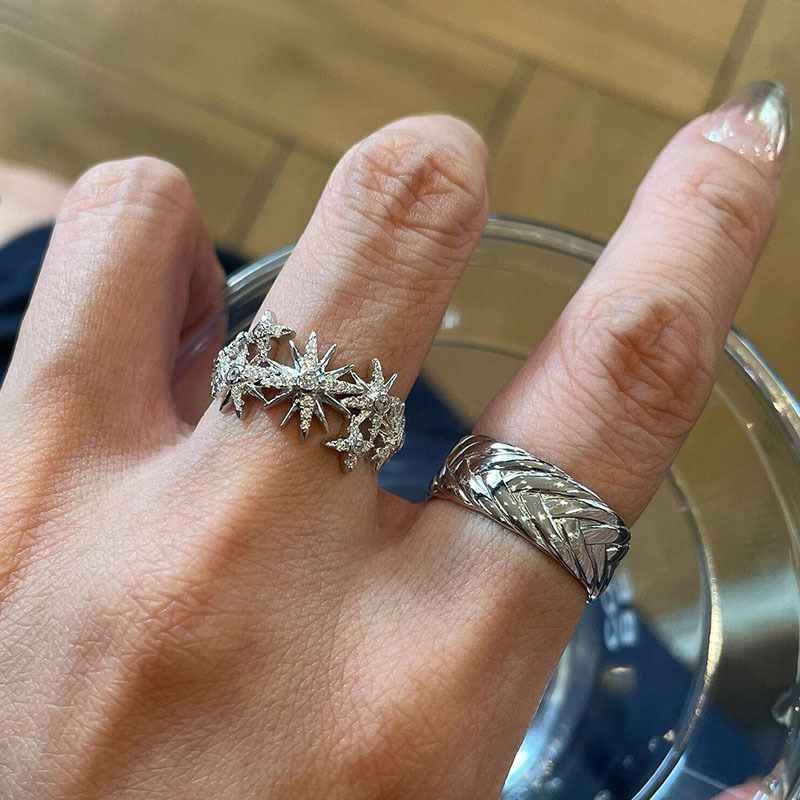 Hip hop tarzı trend tam elmas  - Street Fashion Rings incelemesi ve fiyatı