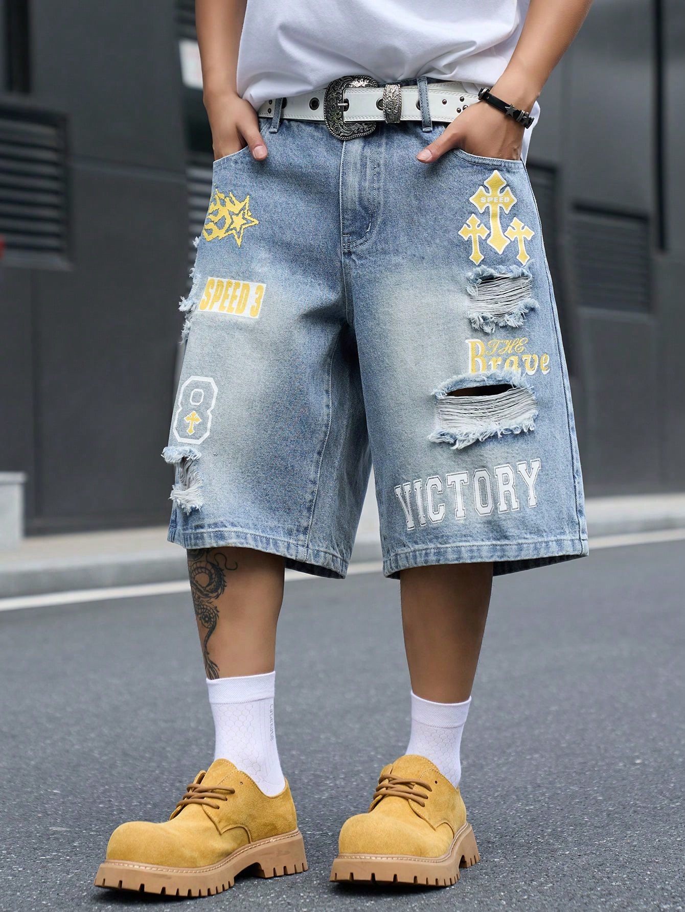 Erkek Bol Kesim Denim Bermuda  - Street Fashion Jeans incelemesi ve fiyatı